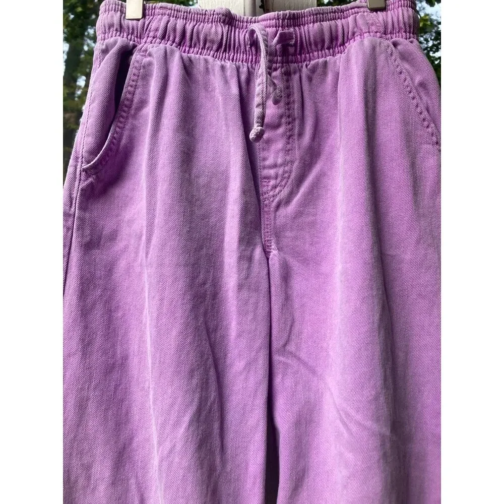 Gap - Girl's Lavender Easy Wide Leg Pull On Elastic Waist Jeans - XXL